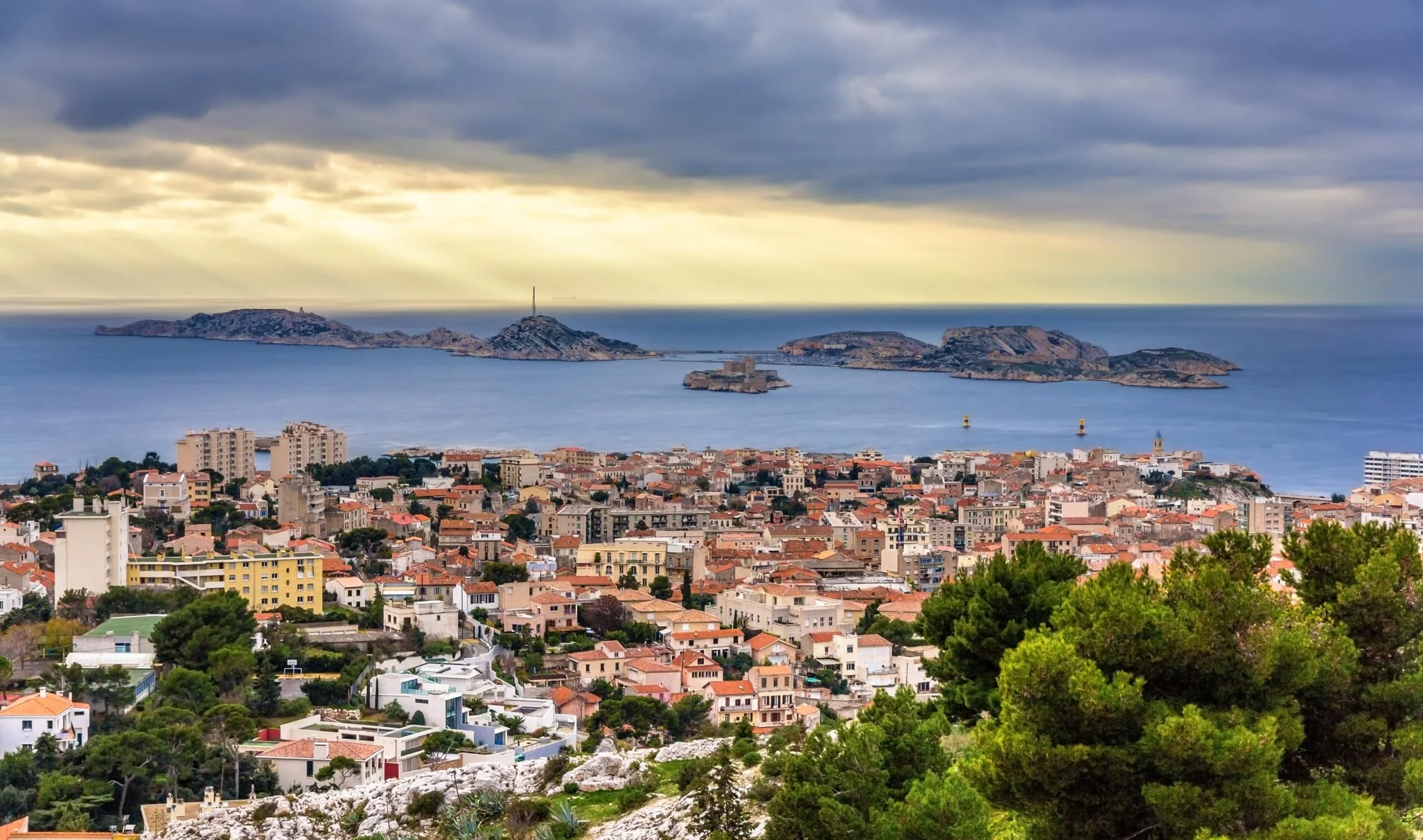 View of the Frioul archipelago from Marseille – France, Provence